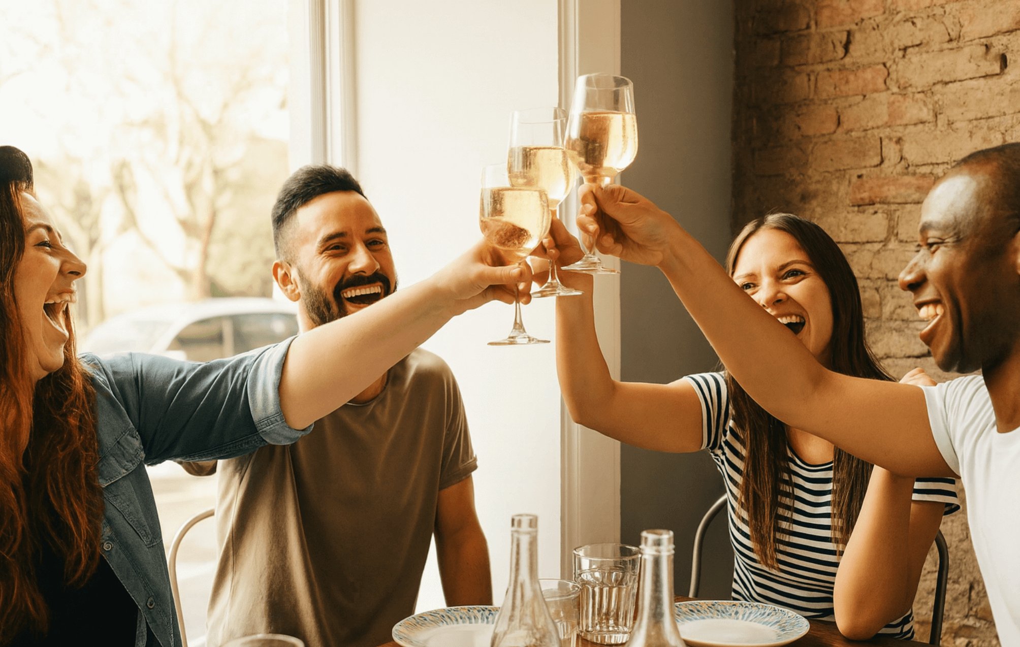 vrienden genieten Deel je geluk